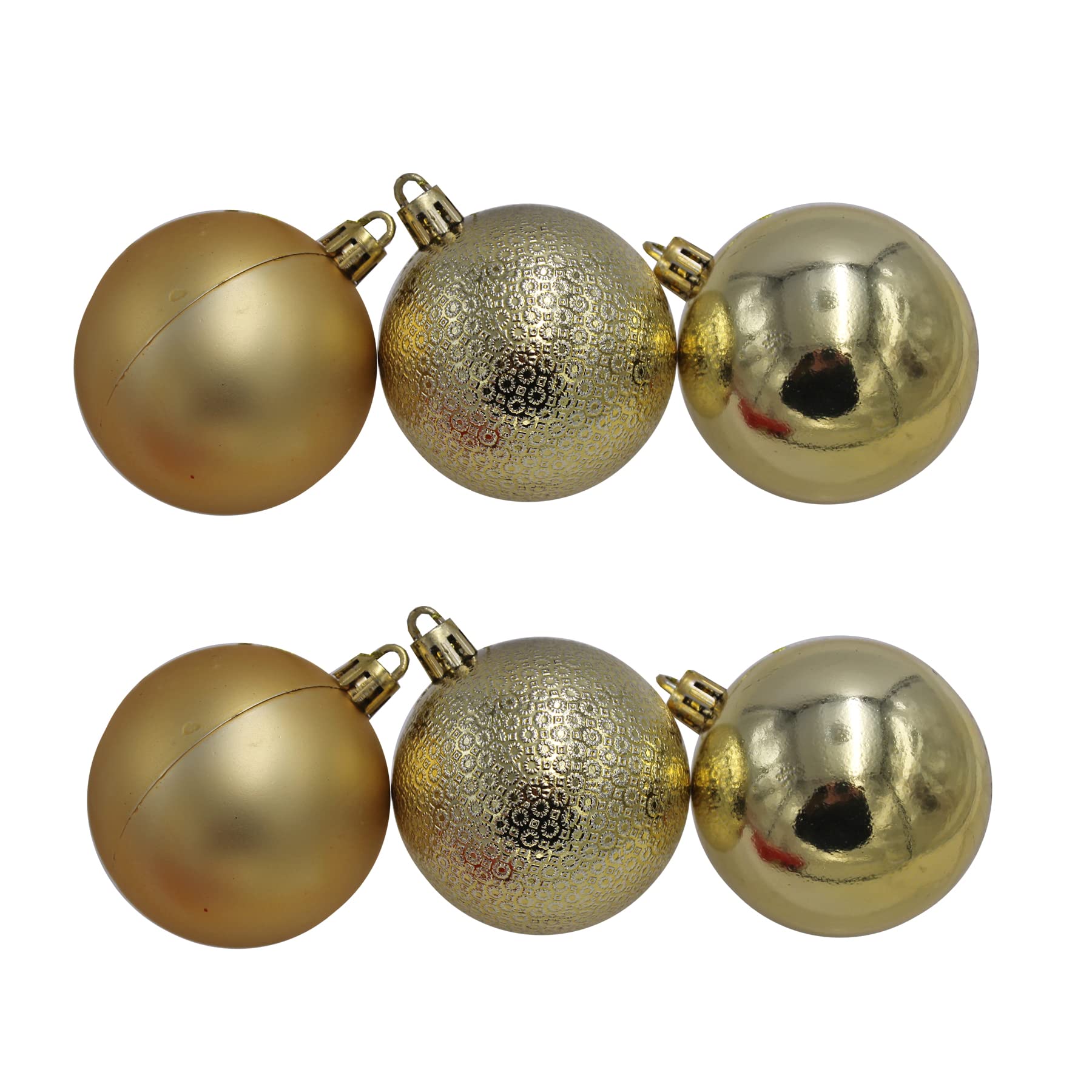 Tallon International Gold 6 Pack Shatterproof Baubles 60Mm - Christmas Tree Decoration
