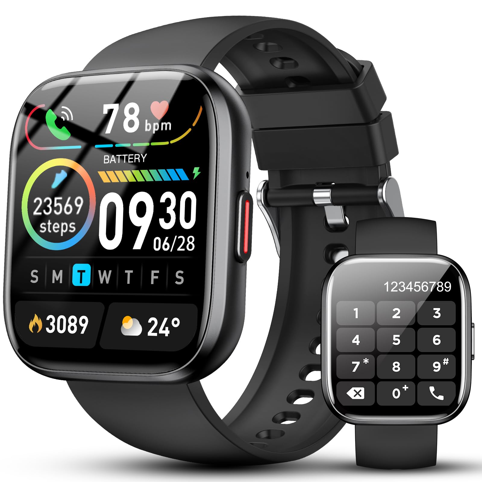 2026 Smartwatch Herren Damen, 1,85" HD-Touchscreen Smart Watch mit Telefonfunktion, 112+ Sportmodi Fitness Tracker, IP68 Wasserdicht Sportuhr mit Pulsmesser Schrittzähler für iOS Android, Rosa Uhr