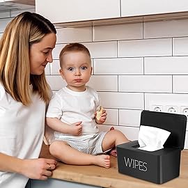 NOVWANG Wipes Dispenser, Large Capacity Baby Wipe Holder(8.3L  4.9W  3.9H Inches) Refillable Wipes Container with Sealing Design Baby Wet Wipes Dispenser for Bathroom Home Office Car