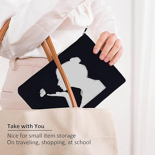 Vista 43 de Koolmox Bolsas de cosméticos a granel, 20 bolsas de maquillaje multiusos con cremallera, bolsa de lápices de lona, bolsa de lona beige a granel