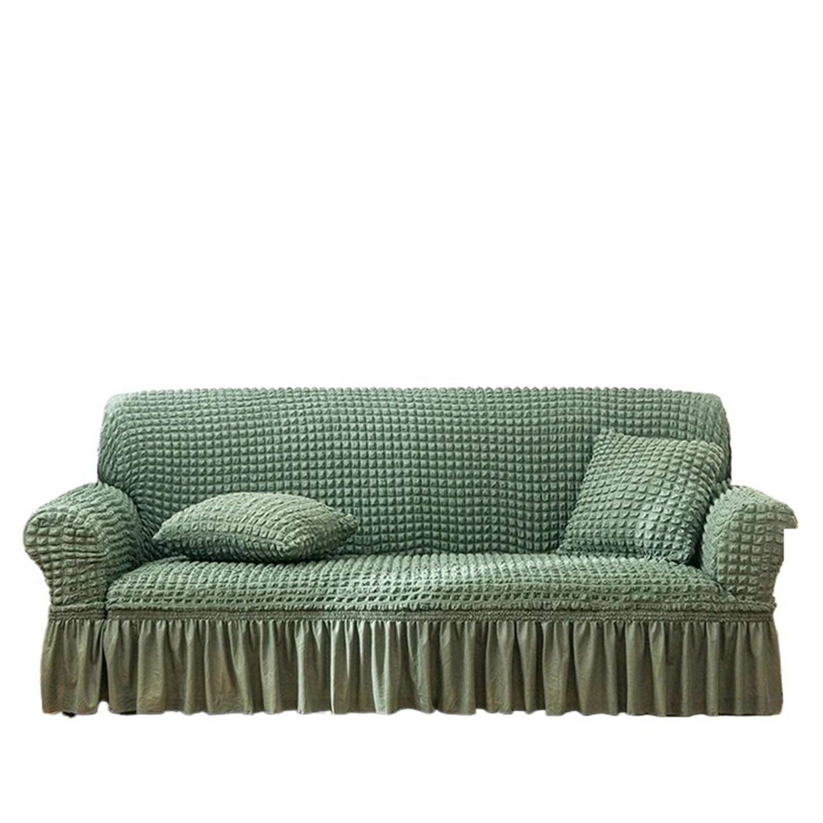 SUBLXPoten Sofa Cover with Skirt Bubble Sofa Cover Skirt All-inclusive Fabric Elastic Lazy Universal(Color 7,305-360cm 1pc)