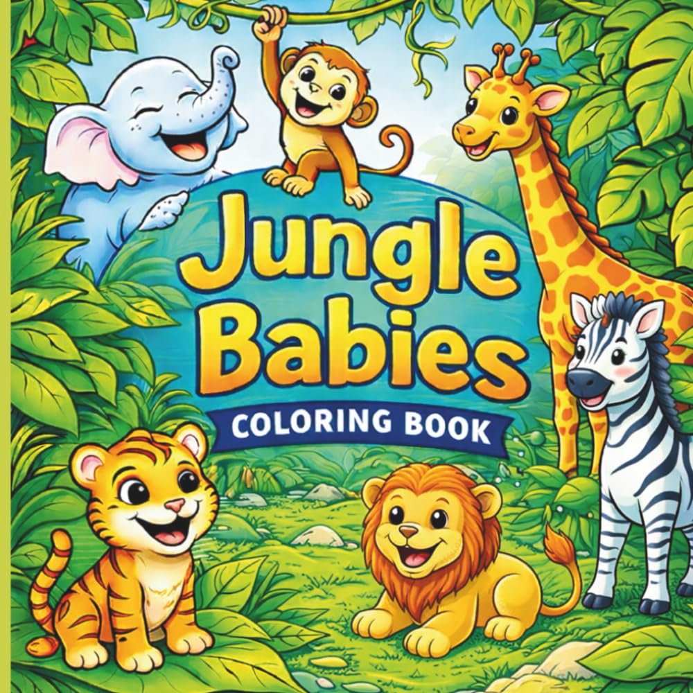 Jungle Babies: Playful and Cute Jungle Friends (The Baby Wildlife Coloring Book Collection)