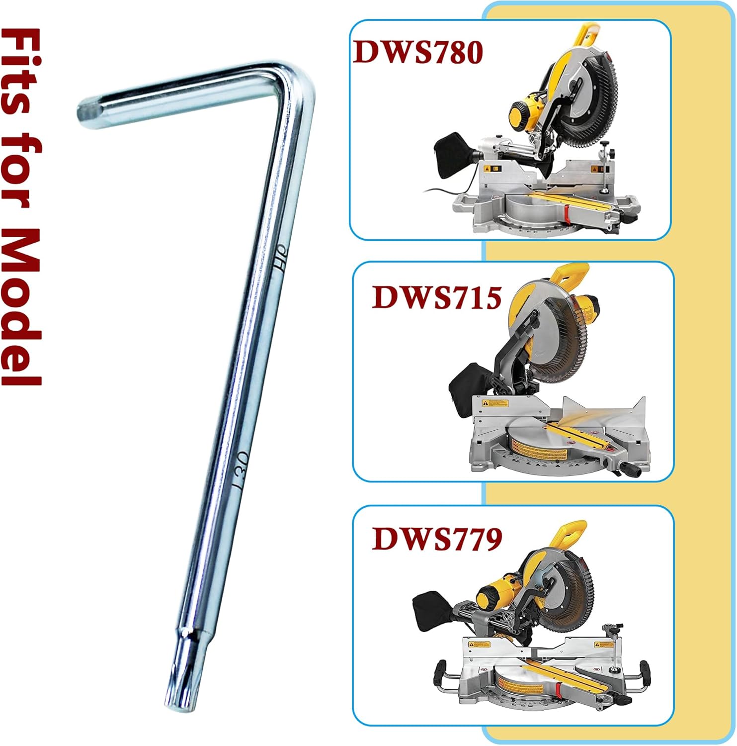 Miter Saw Wrench N600007 Fits For Dewalt Miter Saw DWS713 DWS779 DWS779 DWS780 DWS780 DWS715 DCS361M1 DCS361B DWS716XPS DWS716 DHS790AT2 (2 Pcs)