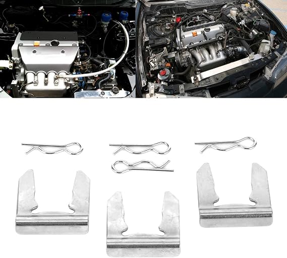 Generic Shifter Cable Mounting Pin Durable Iron Hardware for EK EG K Swap, 3 Clips 4 Pins for Transmission
