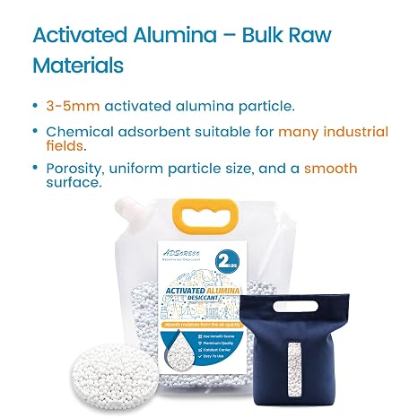 2 LBS with 1 Bag Activated Alumina Desiccant, High-Efficiency 3D Printer Desiccant for Filament Drying, Reusable Activated Alumina Moisture Absorber for Storage & Dehumidifiers