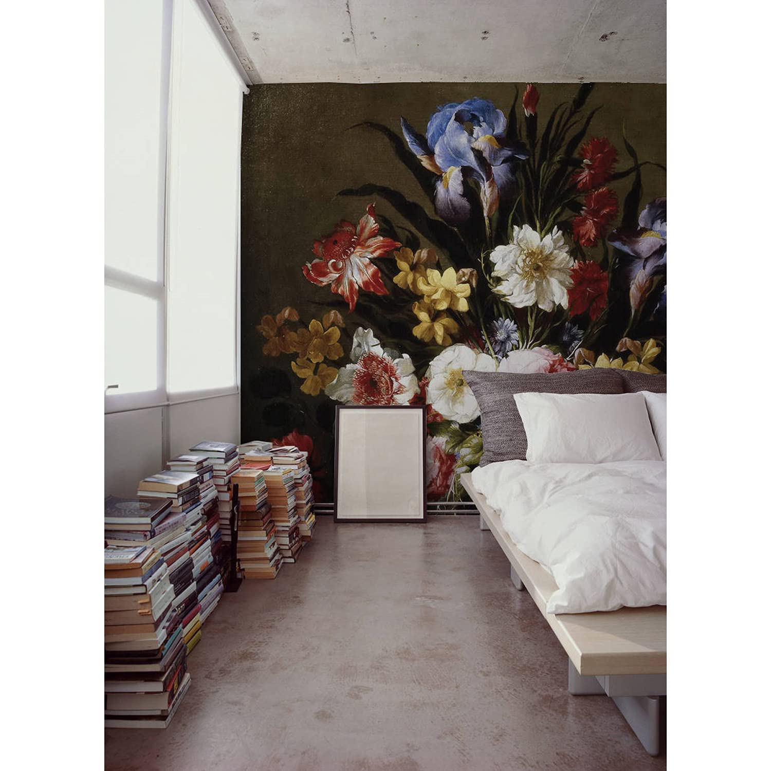 Papier peint vintage fleurs style huile pour transformer une chambre sombre en havre de nature