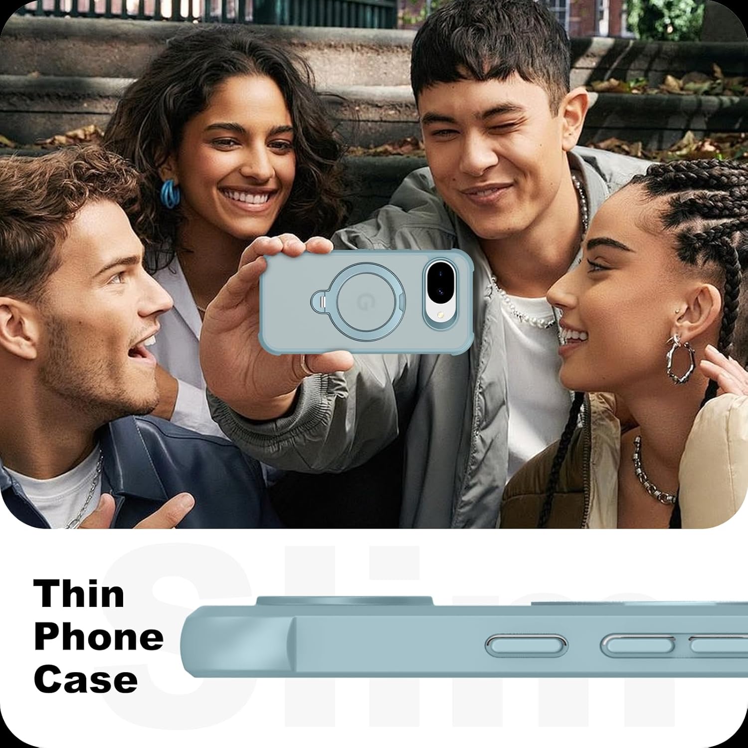 Magnetic for Google Pixel 10a Case with 360° Stand, [Military Grade Drop Protection] Matte Translucent Slim Case for Google Pixel 10a 6.3", Green