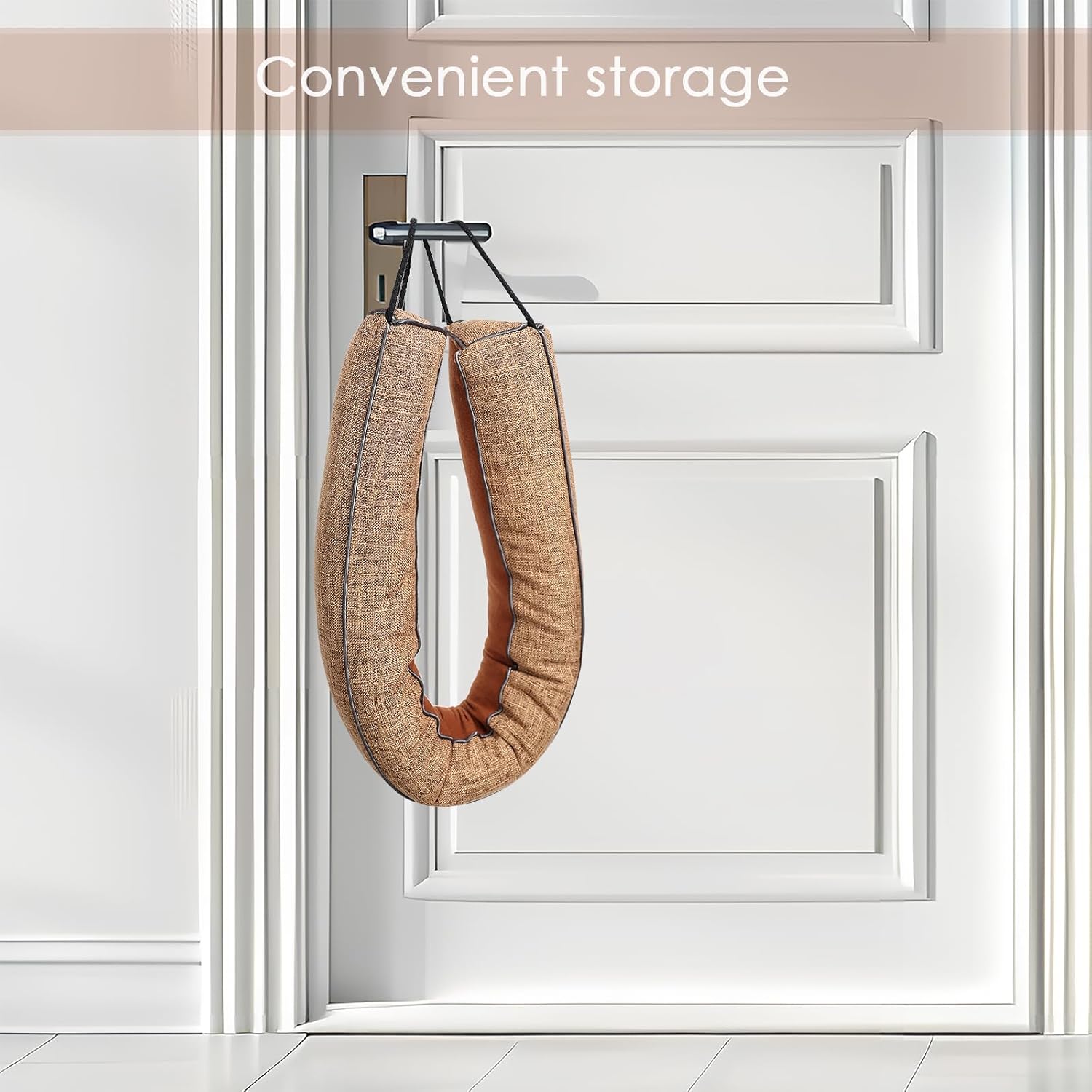 SINGINGLORY Under Door Draft Stopper for Bottom of Door,Weighted Door Draft Stopper,Door Sweep 30 to 38 inches,Reduce Cold Air, Light,Soundproof Door Sweep,Machine Washable (Brown, 36Inches)