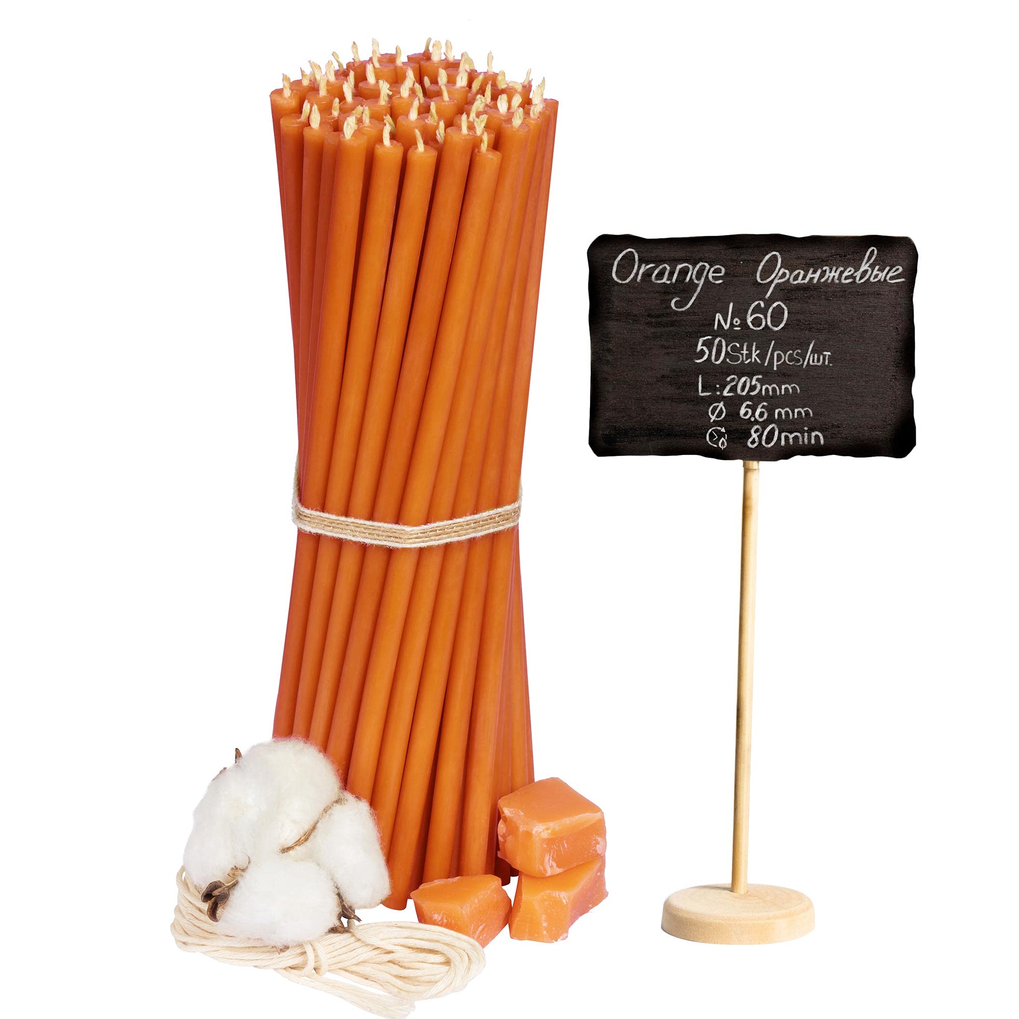 Diveevo Candele Di Cera D'api Kirchliche Nr. 30 – 50 Pezzi, Candele Rituali Di Alta Qualità, Lunghezza: 29,5 Cm, Diametro: 8,5 Mm, 150 Minuti, Colore Verde, 700 G, Senza Gocce E Fumo - Foto 7