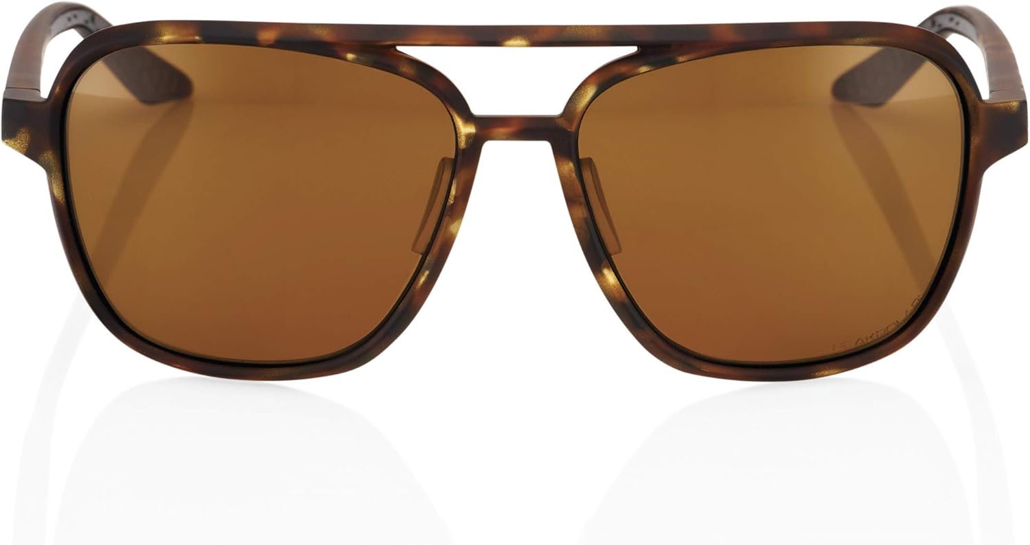 100% Kasia Classic Aviator Sunglasses - Comfortable, Lightweight Performance Eyewear w/Rubber Temple & Nose Grip