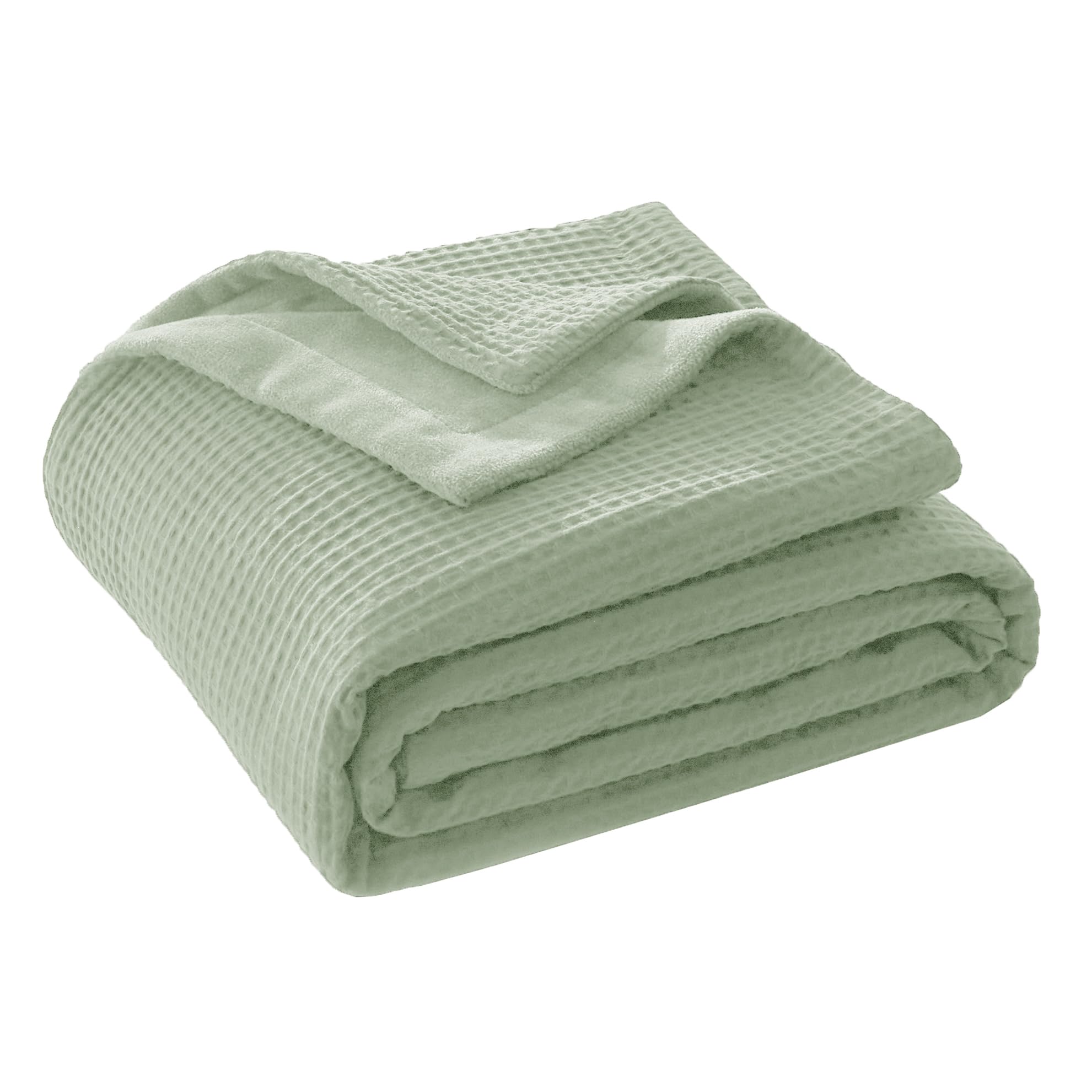 CHUFFED Cotton Waffle Milk & Velvet Blanket