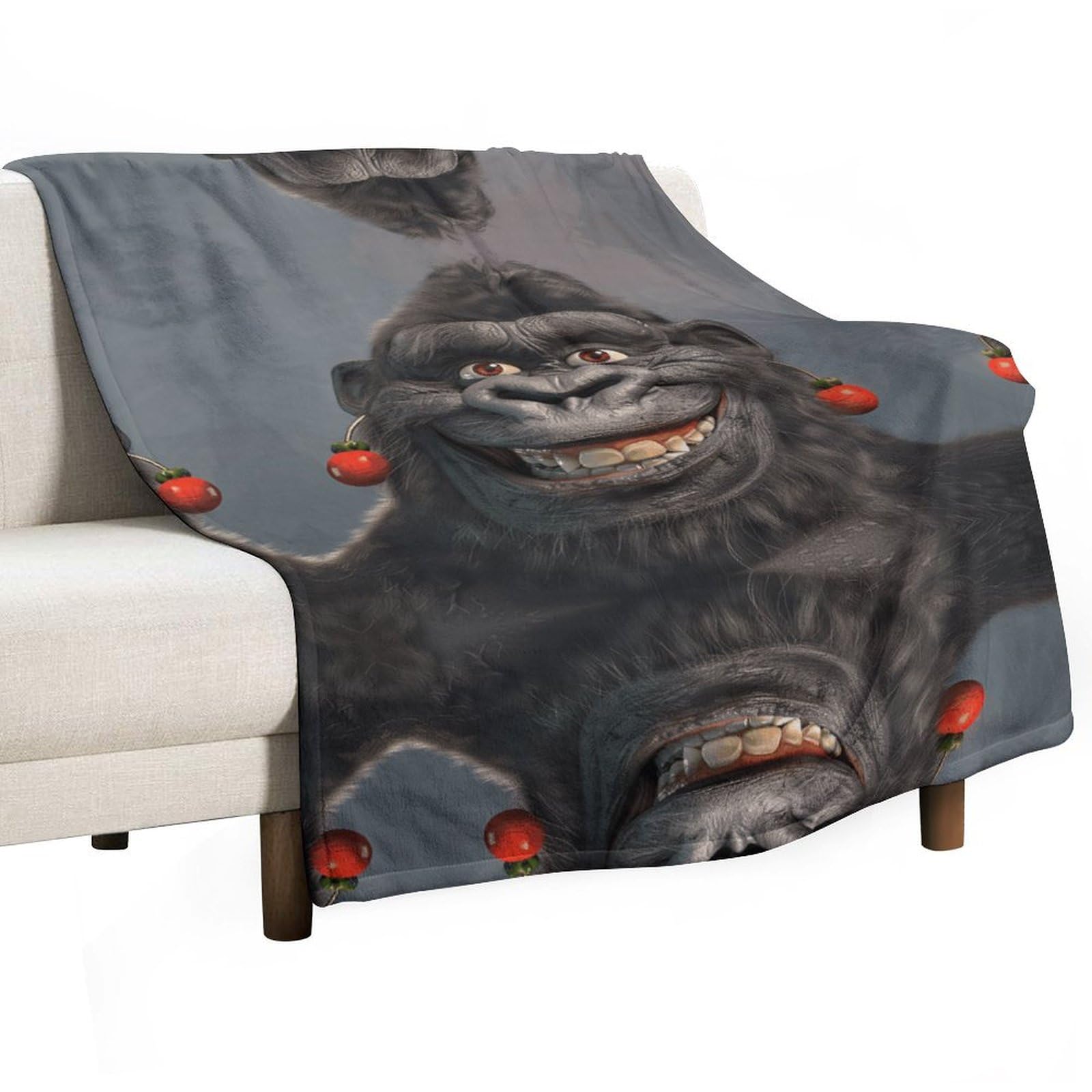 Couverture chaude Smiling Gorilla pour cocooning d'automne et soirées sur le canapé