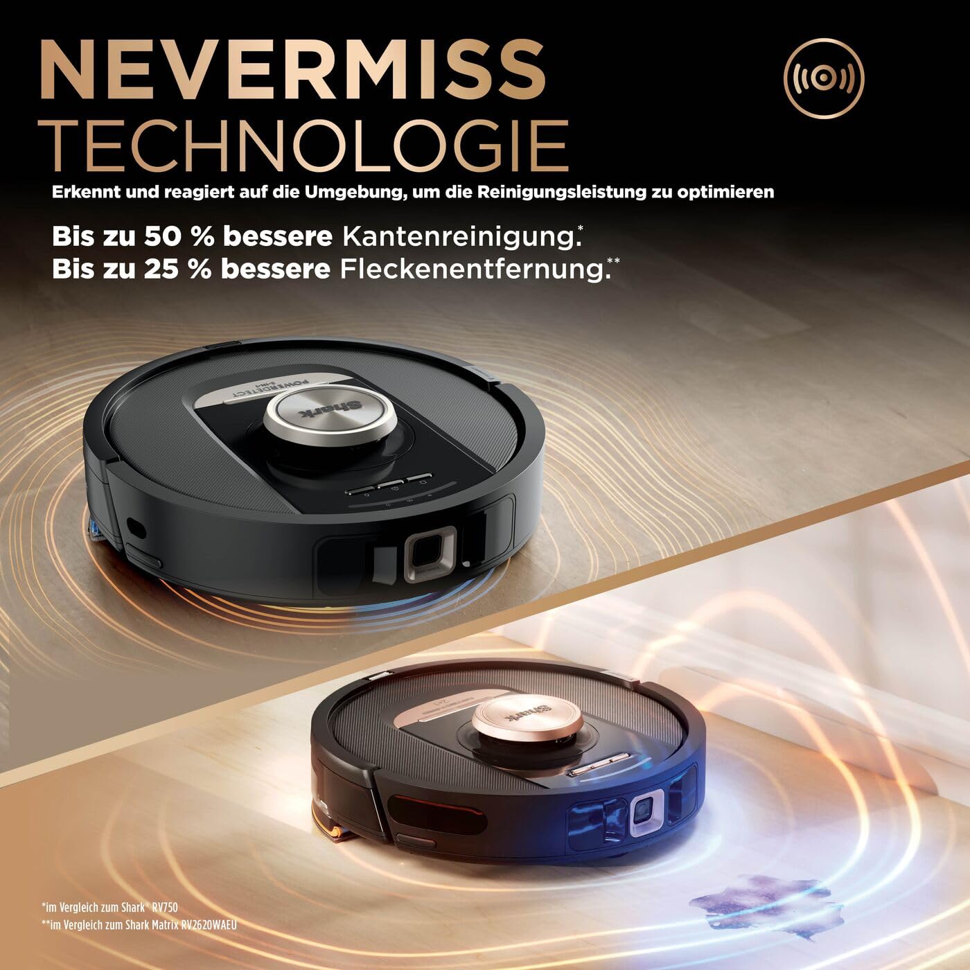 Shark PowerDetect 2-in-1 Roboter Staubsauger & Wischmopp Schwarz