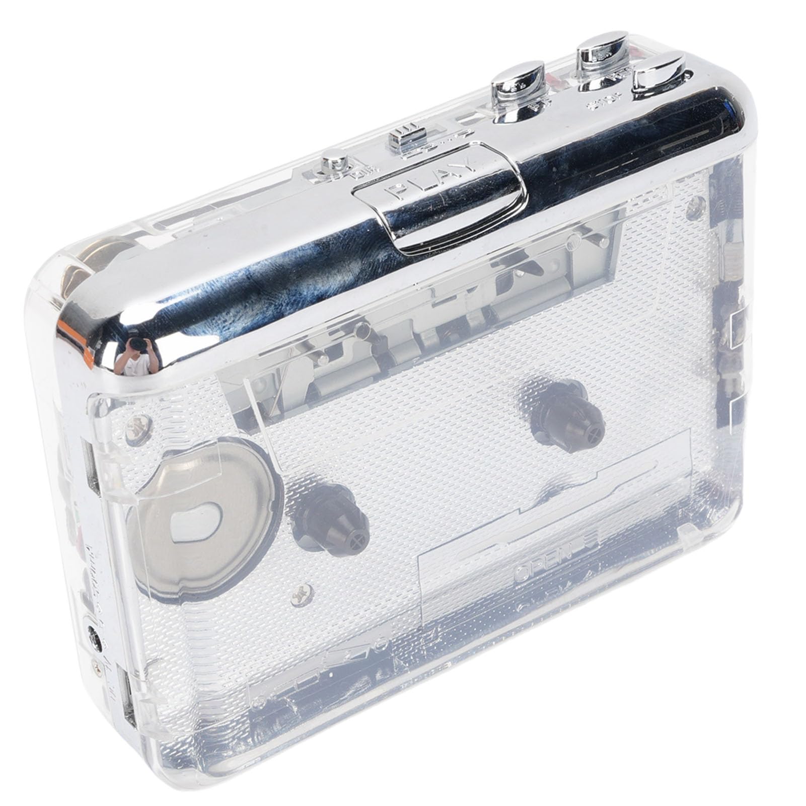 Konwerter Kasetowy na MP3, Transfer Cyfrowy USB C i Nagrywanie AUX, Automatyczne Przewijanie, Wbudowany Mikrofon i Głośnik, Akumulator, Słuchawki w Zestawie