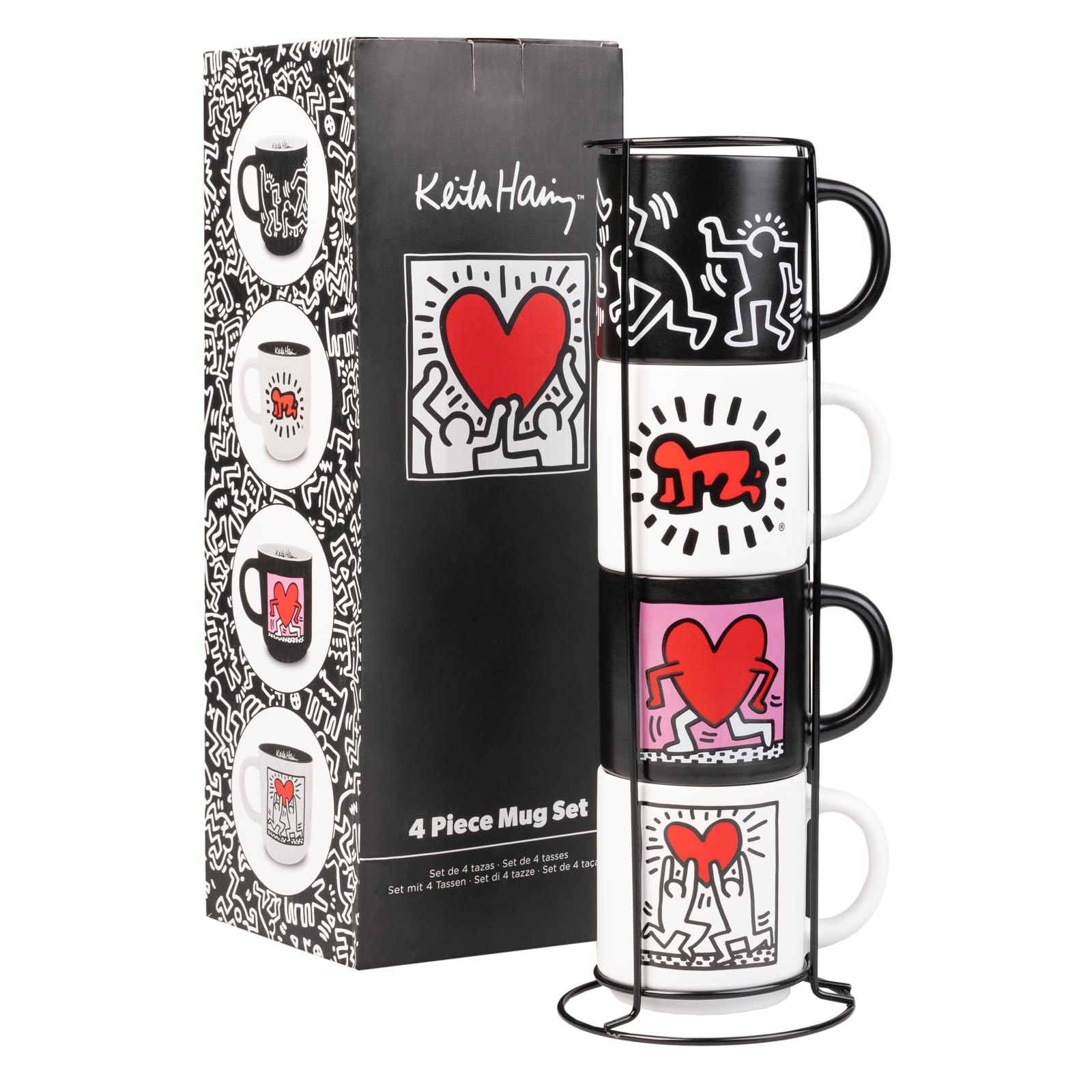 Grupo Erik Mugs Set of 4 - Keith Haring, 8 cm x 9 cm - Image 4