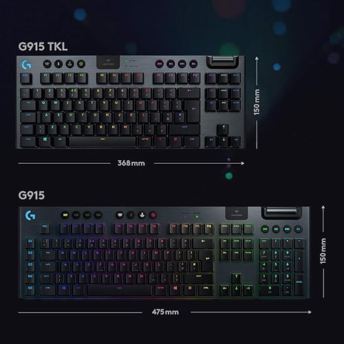 Miniatura 6 de Logitech G 915 TKL Tenkeyless Lightspeed - Teclado mecánico RGB inalámbrico para juegos opciones de interruptor de perfil bajo LIGHTSYNC RGB soporte