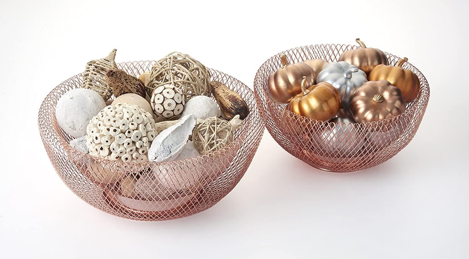 Nifty Solutions 7511COP Double Wall Mesh Decorative and Fruit Bowl, Large, Copper