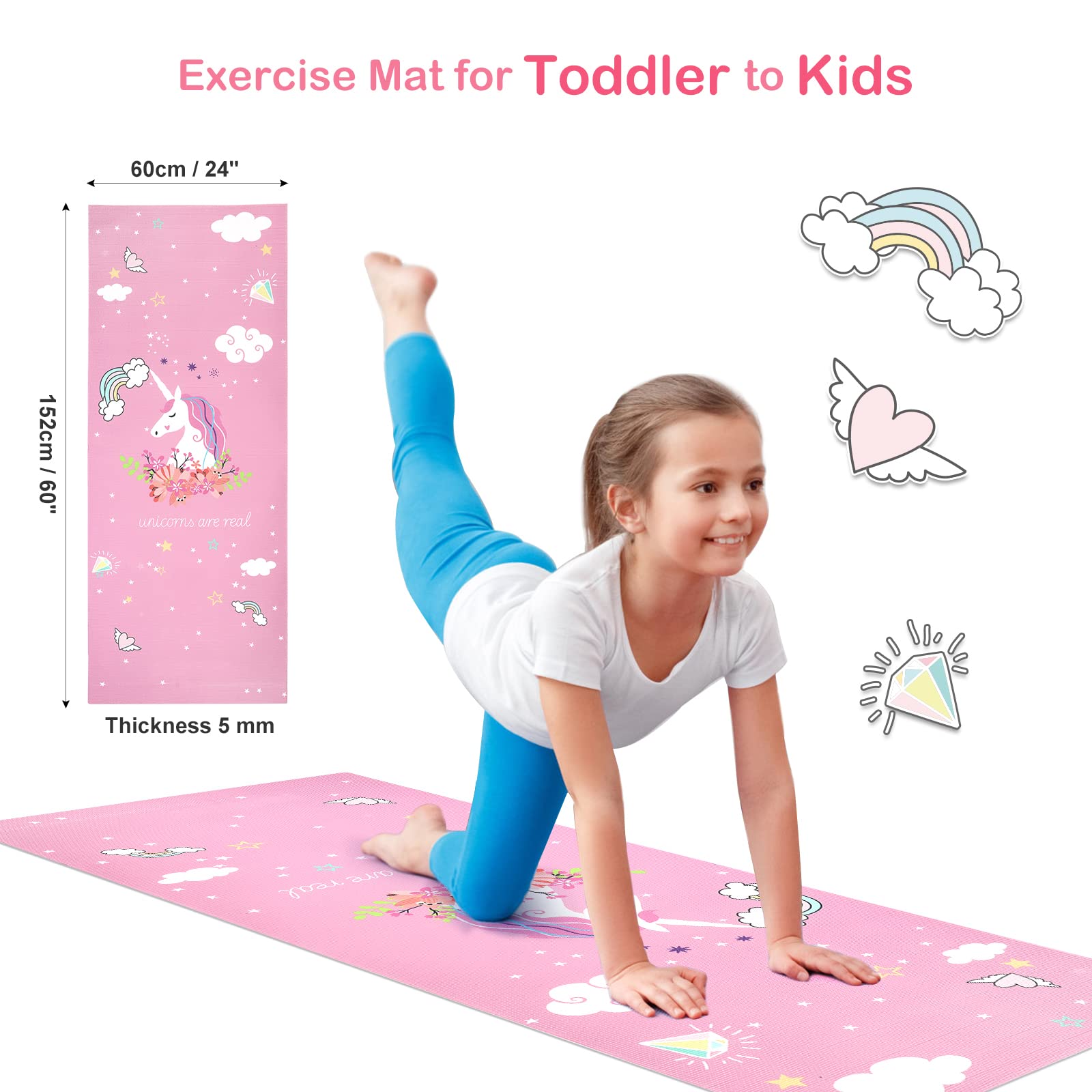 Amazon | 子供用ヨガマット 滑り止め 子供用エクササイズマット 非毒性