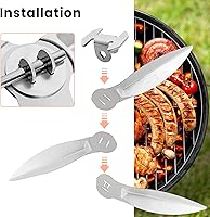 Vista 4 de Kit de sistema de limpieza de parrilla de 18-1/2 pulgadas compatible con Weber Kettle Grill 7443 90719 - Piezas de repuesto para parrilla de carbón