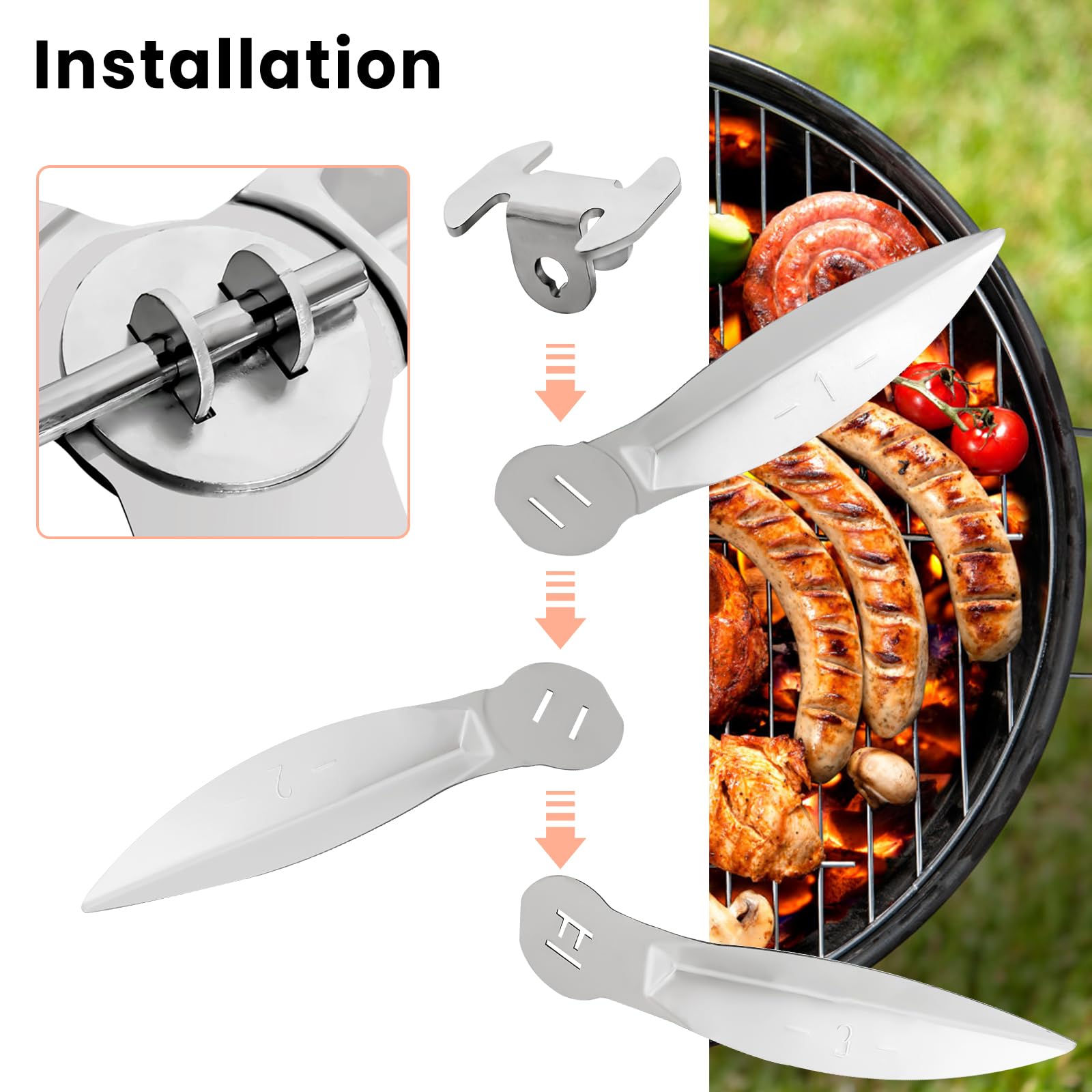 Kit Pulizia One-Touch Per Griglia Weber 57cm - 2 Set, Compatibile Con Serie Kettle, Performer, Master Touch