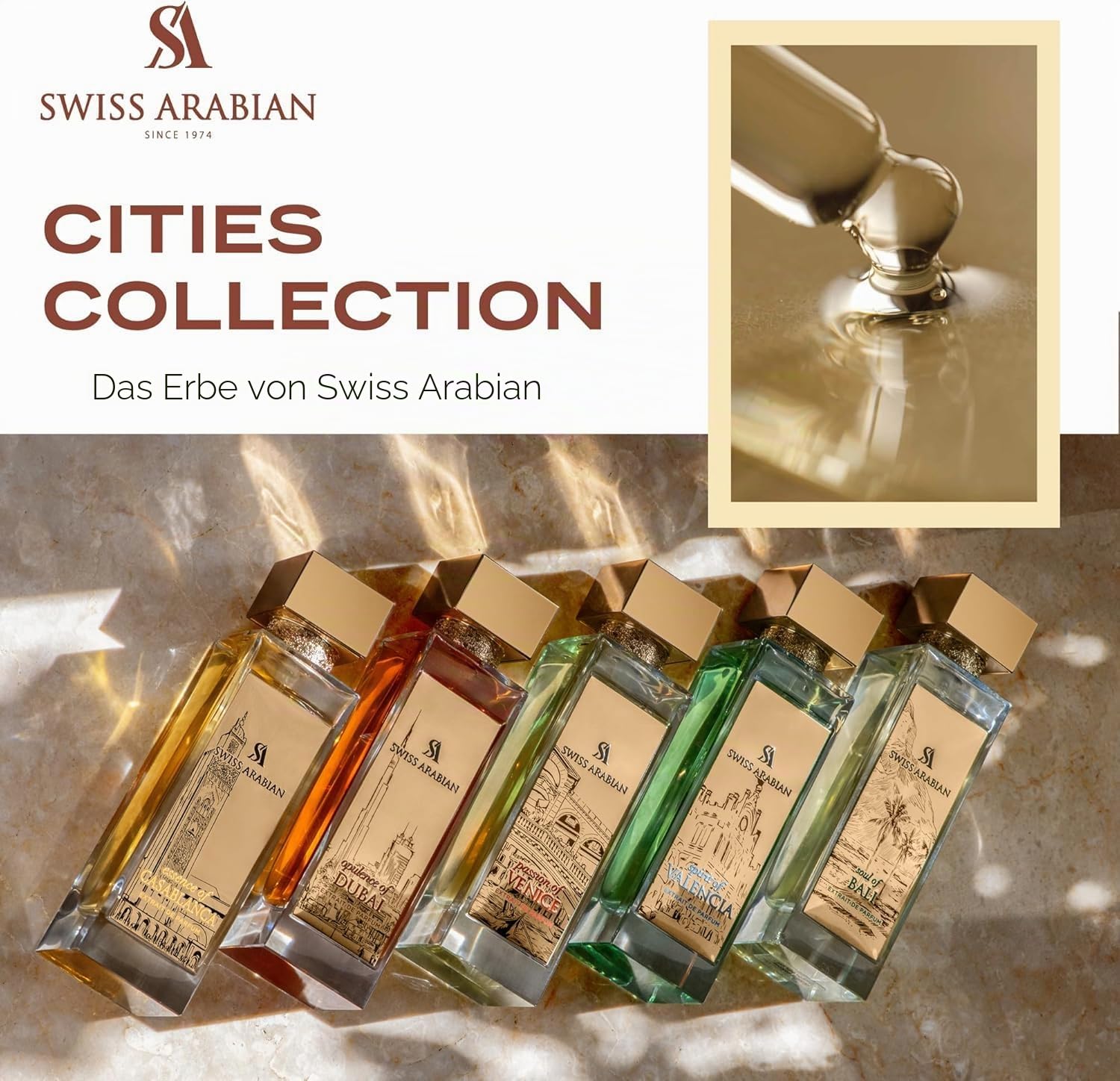 Swiss Arabian Passion of Venice Uni-Parfüm-Extrakt, 100 ml – eine luxuriöse Fusion aus grünen Noten, Jasmin und warmem Ambermoschus – ein fesselnder und zeitloser Duft