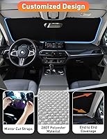 Vista 3 de EcoNour Parasol para parabrisas compatible con Hyundai Tucson 2016-2019 2020 2021, visera solar para parabrisas delantero y ventana, bloqueador