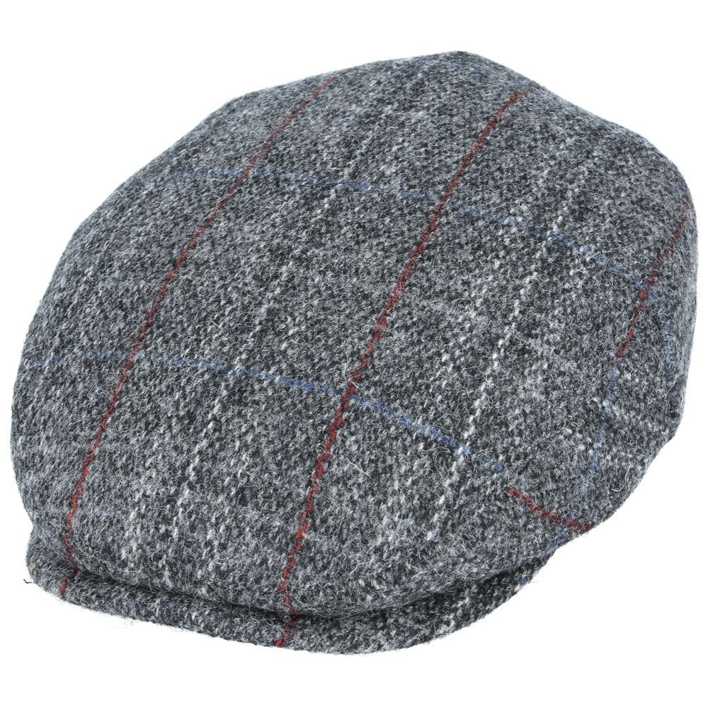 Hats of LondonHarris Tweed Grey Check Flat Cap 100% Wool