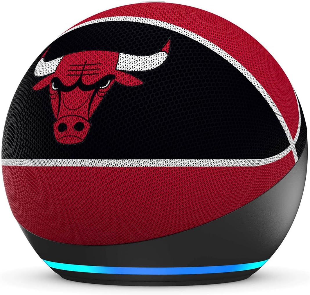 Amazon Echo Dot (newest model) | Officially Licensed NBA Limited-Edition | Chicago Bulls