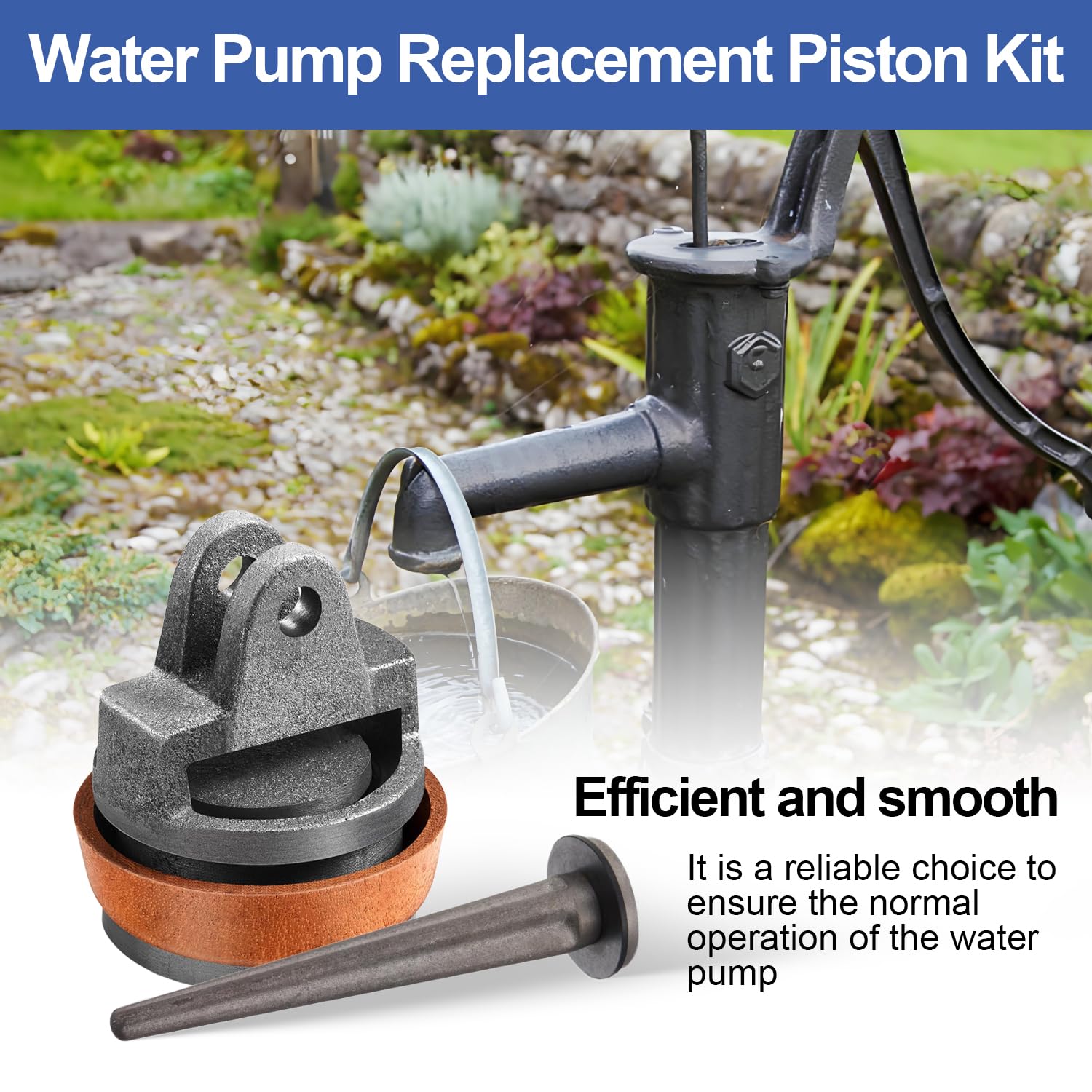 Kolben für Schwengelpumpe Komplettset Schwengelpumpe Ersatzteile Typ 75 mit Lederdichtung, perforiertem Ventil, Handpumpendichtung für Pumpendichtungen, Handschwengelpumpe, Gartenpumpen Sanierung