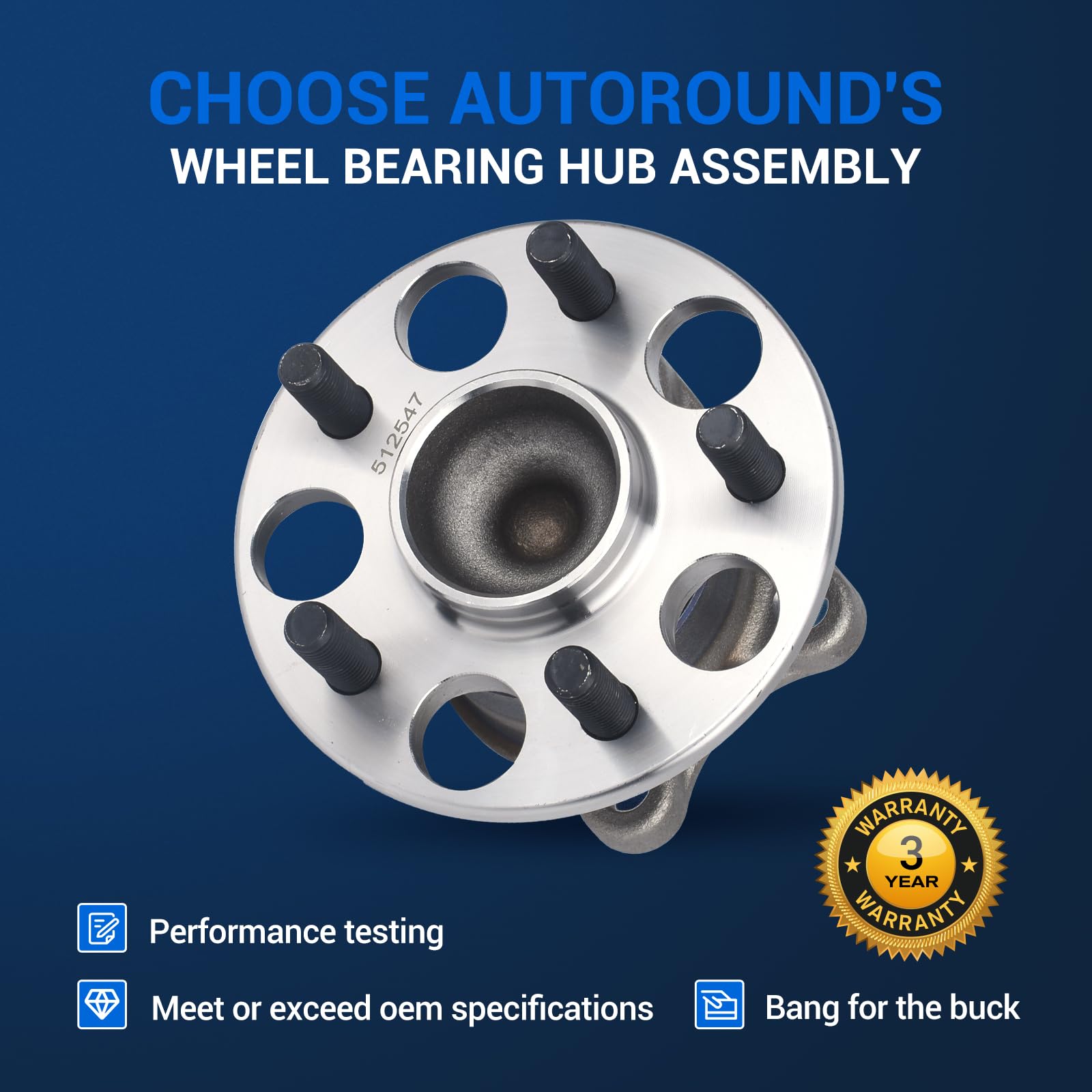 Amazon.com: Autoround 512547 Rear Wheel Bearing and Hub Assembly
