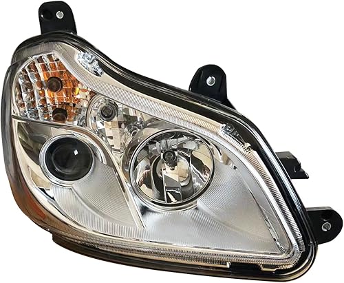 LONGLING Faro delantero de repuesto cromado con proyector de luz baja cerca del pasajero lado derecho faro montaje completo para Kenworth T680