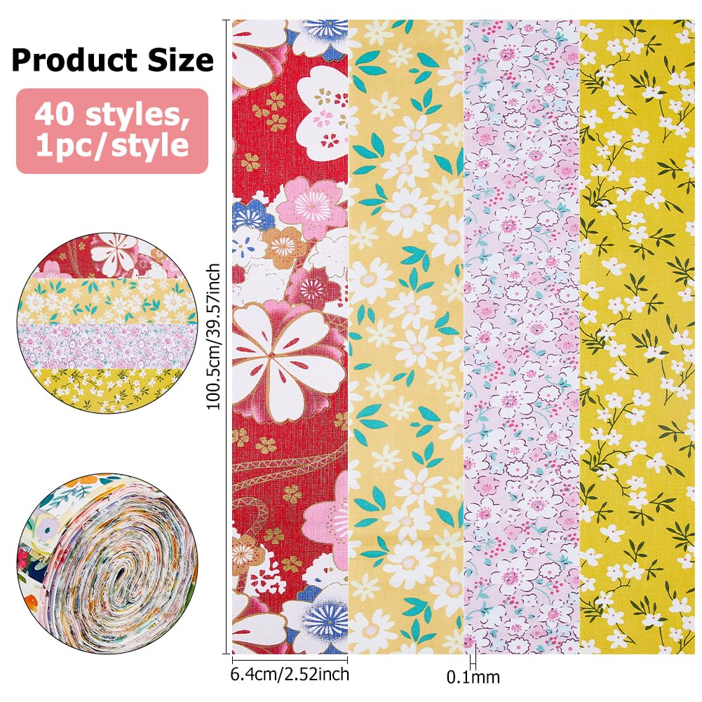 DICOSMETIC 40 pezzi Jelly Roll Tessuto QuiltStripe Floreale Tessuto Strisce di Cotone Bundle Per Cucito Artigianato Coperte Tappeti Arredamento Casa