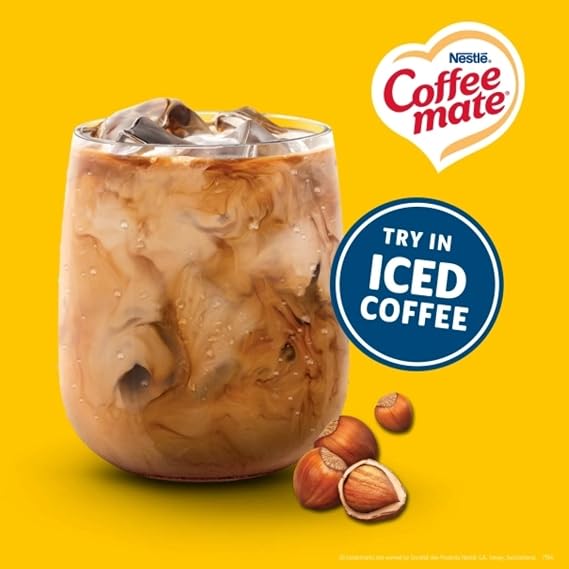Nestle Coffee mate Liquid Coffee Creamer Singles Variety, 1 of each: Zero Sugar French Vanilla & Hazelnut 50 Ct Boxes