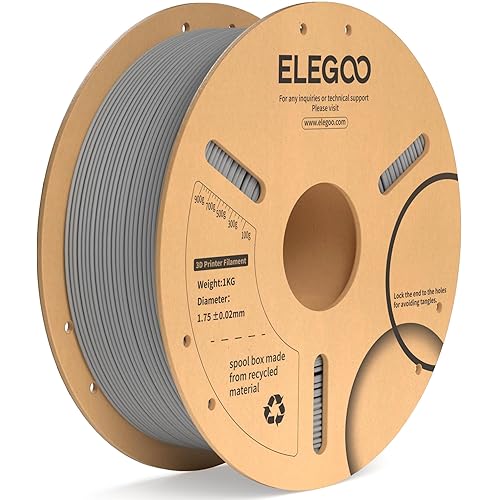 ELEGOO PLA Plus Filament 1.75mm Gray 1KG, PLA+ Tougher and Stronger 3D Printer Filament Dimensional Accuracy +/- 0.02mm, 1kg Spool(2.2lbs) Fits for Most FDM 3D Printers
