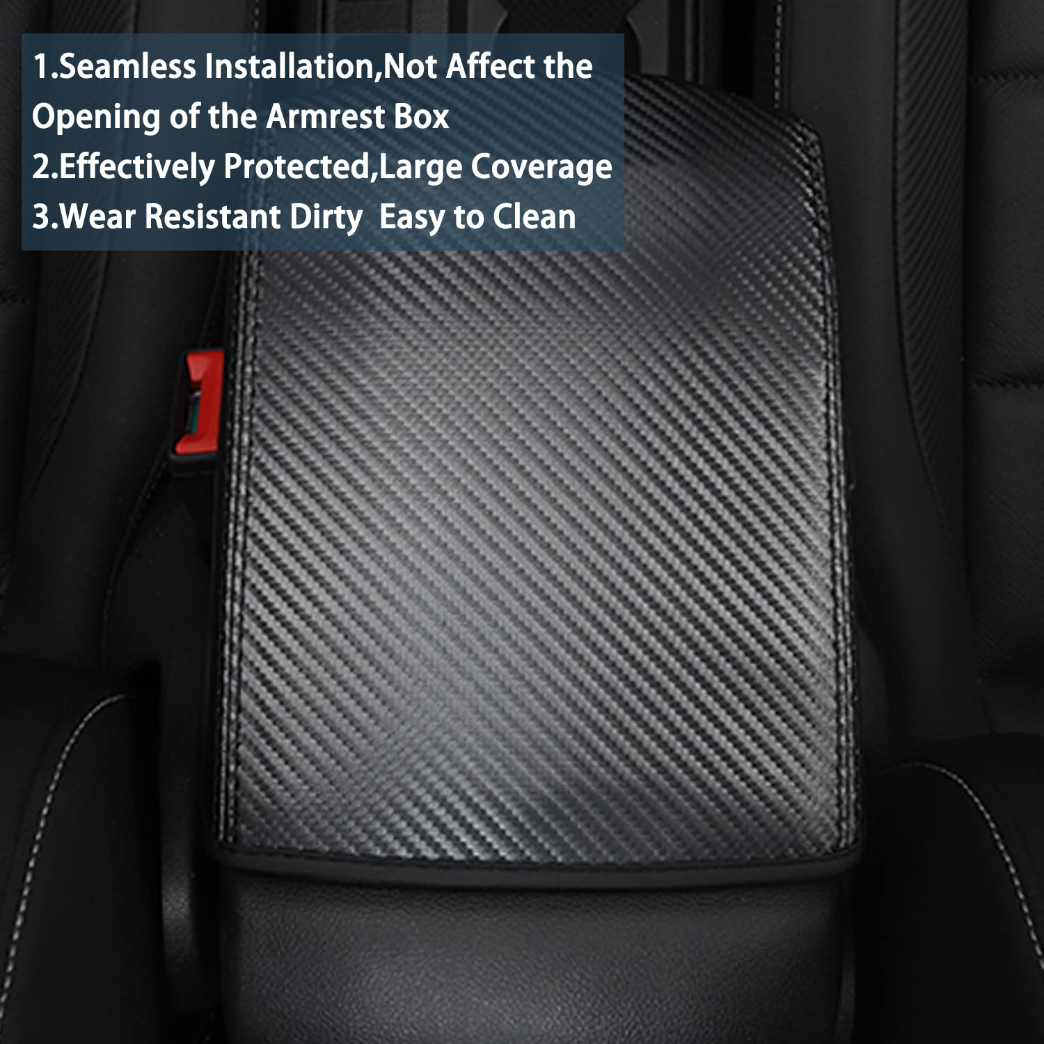 Ruiya Compatibile con VW T-ROC 2018-2023 2024 Copertura del bracciolo centrale Copertura del bracciolo centrale Copertura del bracciolo T-ROC Console centrale Bracciolo Box Cover Bracciolo centrale