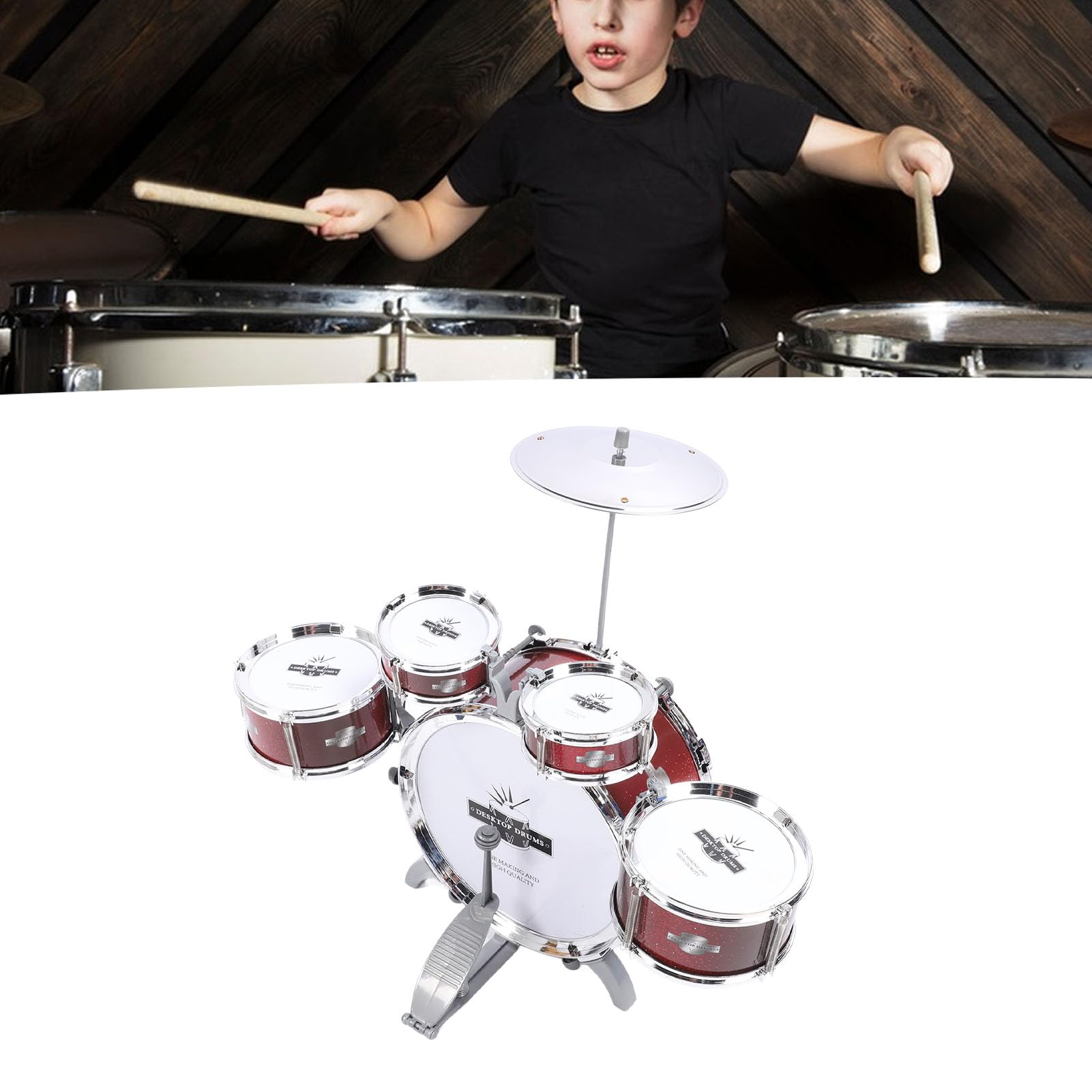 Tamburo per bambini per i bambini jazz tamburo set per bambini 5 batteria strumenti musicali percussione giocattolo