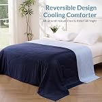 Exclusivo Mezcla Cooling Comforter King Size Navy, Lightweight Summer Blanket for Hot Sleepers, Soft Breathable Cool Bedding Duvet for Night Sweats, 104"x90" | Lightweight Soft Breathable Summer Cooling Blanket, Double-Sided Cooling Fabric, Designed 