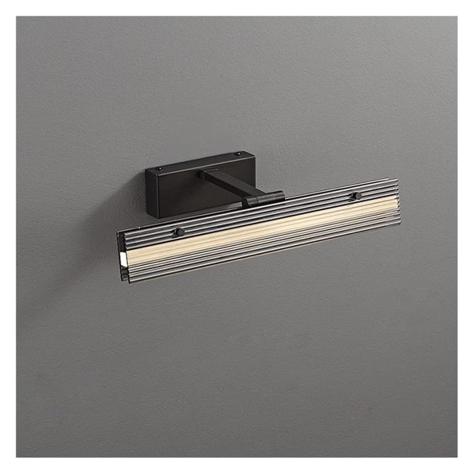 Lámpara frontal LED para espejo de baño con acabado de latón envejecido, moderno, ajustable, pantalla de cristal, brillante, 55 cm