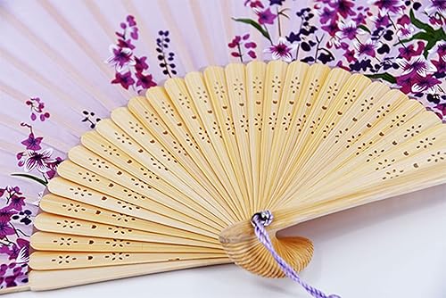 Miniatura 9 de Abanico plegable de bolsillo de Amajiji, hecho a mano, de seda, de 8.27, elegante y moderno