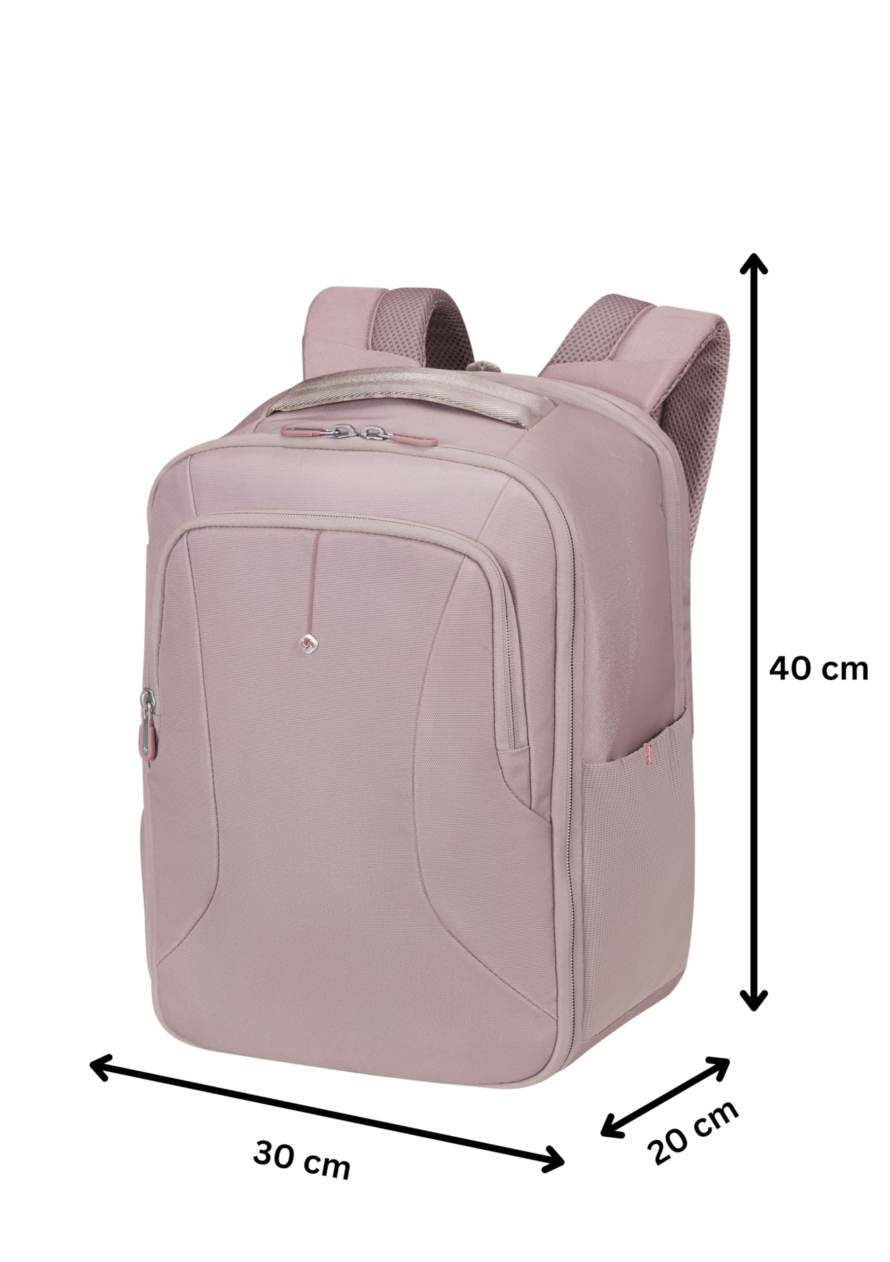 Samsonite Guardit Classy 2.0 - Zaino cabina donna, 40x30x20 cm - Bagaglio a mano underseat per Ryanair, Wizz Air & Vueling, Scomparto laptop 15.6", Grigio (Stone Grey)