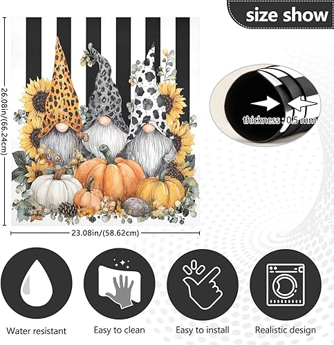 Miniatura 5 de Gnomos calabaza girasoles cubierta magnética para lavavajillas paneles de puerta, gabinete de hogar, electrodomésticos, calcomanías para lavadora y