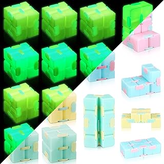 Galaxy Theme Infinity Cube Space Astronaut Infinity Fidget Toy Stress and Anxiety Relief Cool Hand Mini Kill Time Cube Toys for Teens Adults, 5 Styles (10, Bright Style)