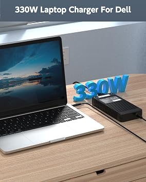 330W Charger Compatible with Dell Alienware, Precision Laptops | Compatible with Dell G16 7630, G15 5530, DA330PM190, with 1.2m C13 Power Cable, 19.5V 16.9A AC Adapter