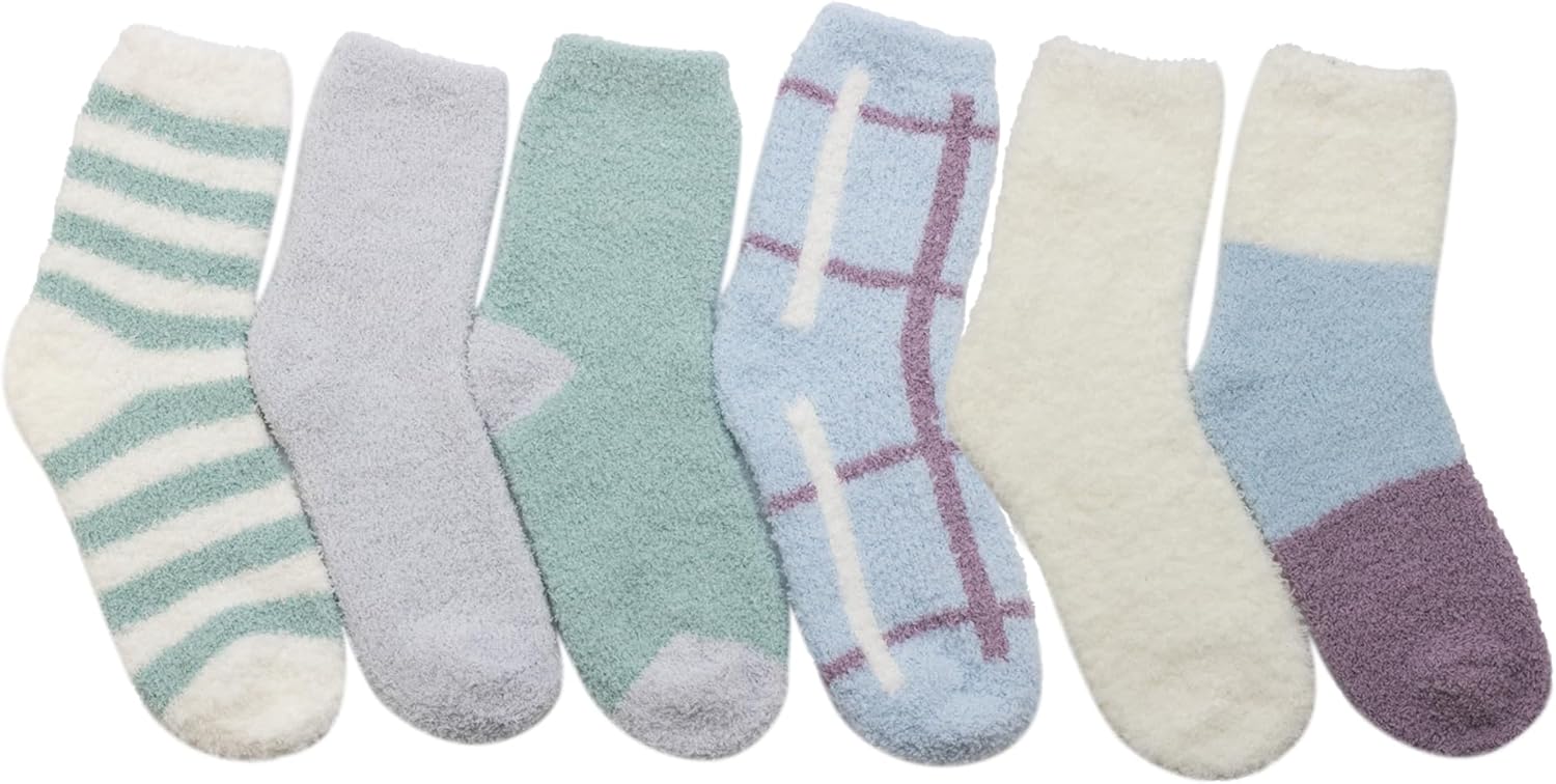 Cuddl Duds Women 6 Pair Pack Warm Cozy Plush Ultra Soft Anklet Lounge Fuzzy Fluffy Comfortable Slipper Socks - Image 4