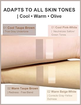 Liquid Concealer Highlighter Makeup, Warm Beige White for Cool Toned Skin