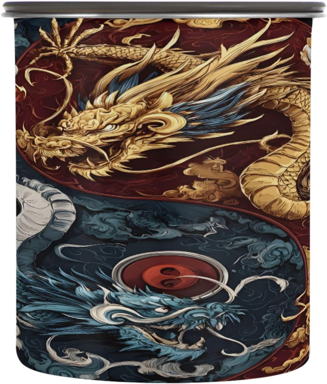 Frasco de Almacenamiento ALAZA Azul Dorado Dragón 30 oz para Café