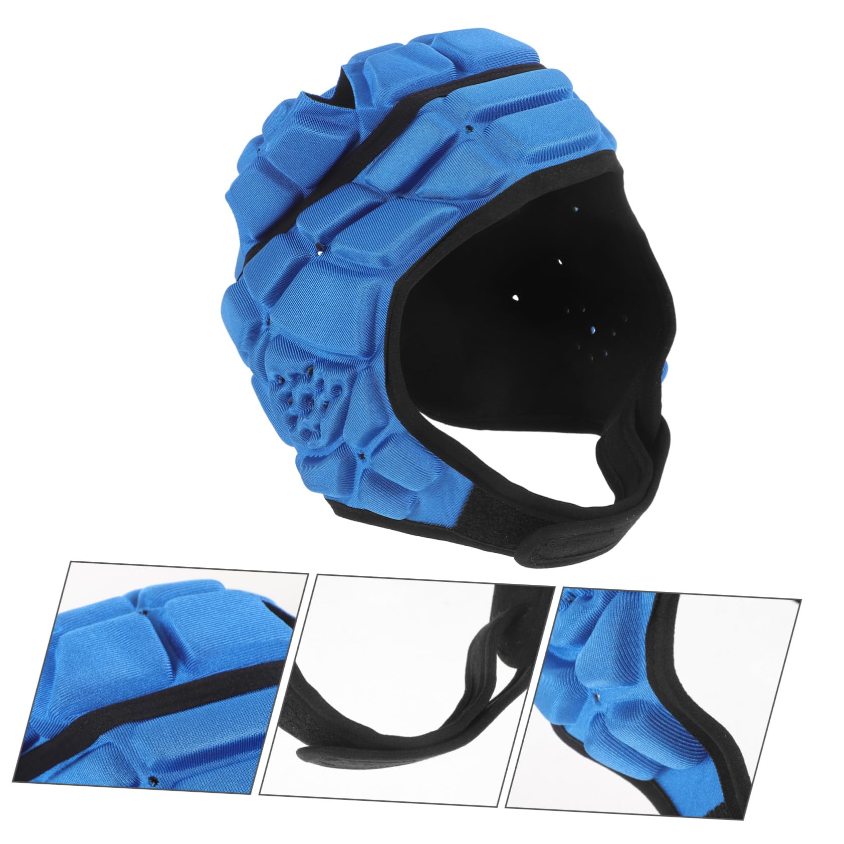BESPORTBLE copricapo da wrestling guardia protettivo casco da atleta imbottito casco caschetto rugby protezione per la testa da rugby protezione per la testa regolabile spugna Blue
