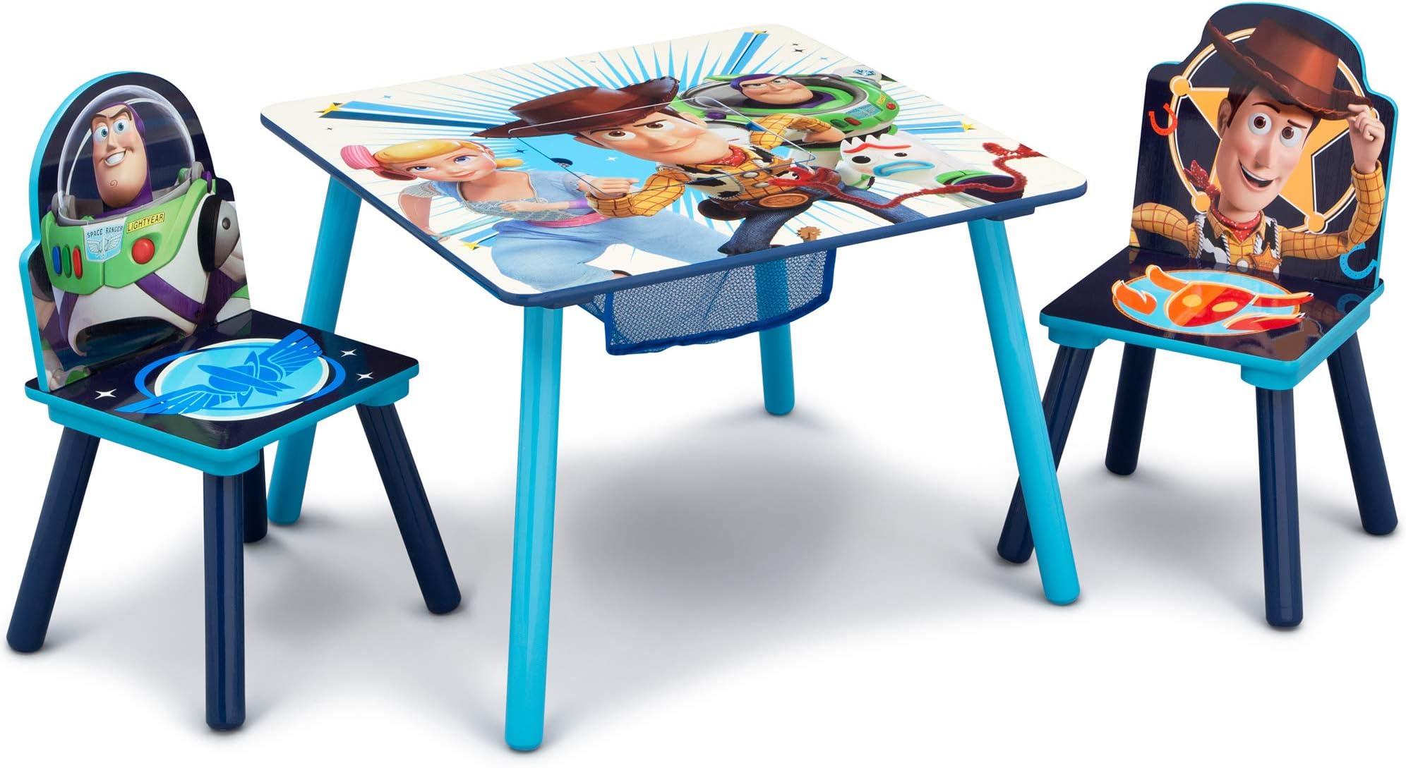 Kids Table and Chair Set With Storage (2 Chairs Included) - Ideal for Arts & Crafts, Snack Time, Homeschooling, Homework & More, Disney/Pixar Toy Story 4
