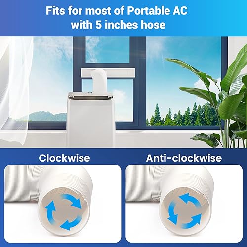 Miniatura 2 de DuraComfort Kit de ventana de aire acondicionado portátil, kit de ventilación deslizante con acoplador para manguera de escape de CA de rosca