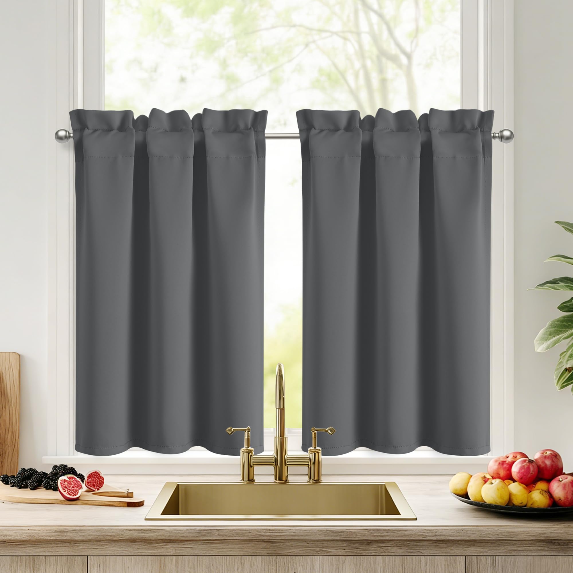 Rideaux occultants 60x90cm en tissu opaque de qualité supérieure pour armoire et cuisine